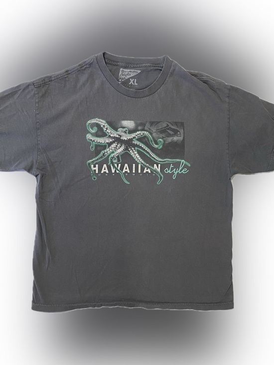 Hawaiian style Other - Men's Black Short-Sleeve Octopus Graphic Tee - Hawaiian Style